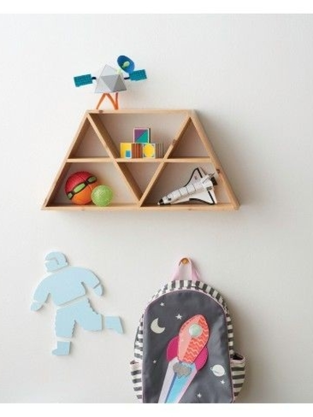 Pillowfort 12"x 24" Triangles Wall' Shelf